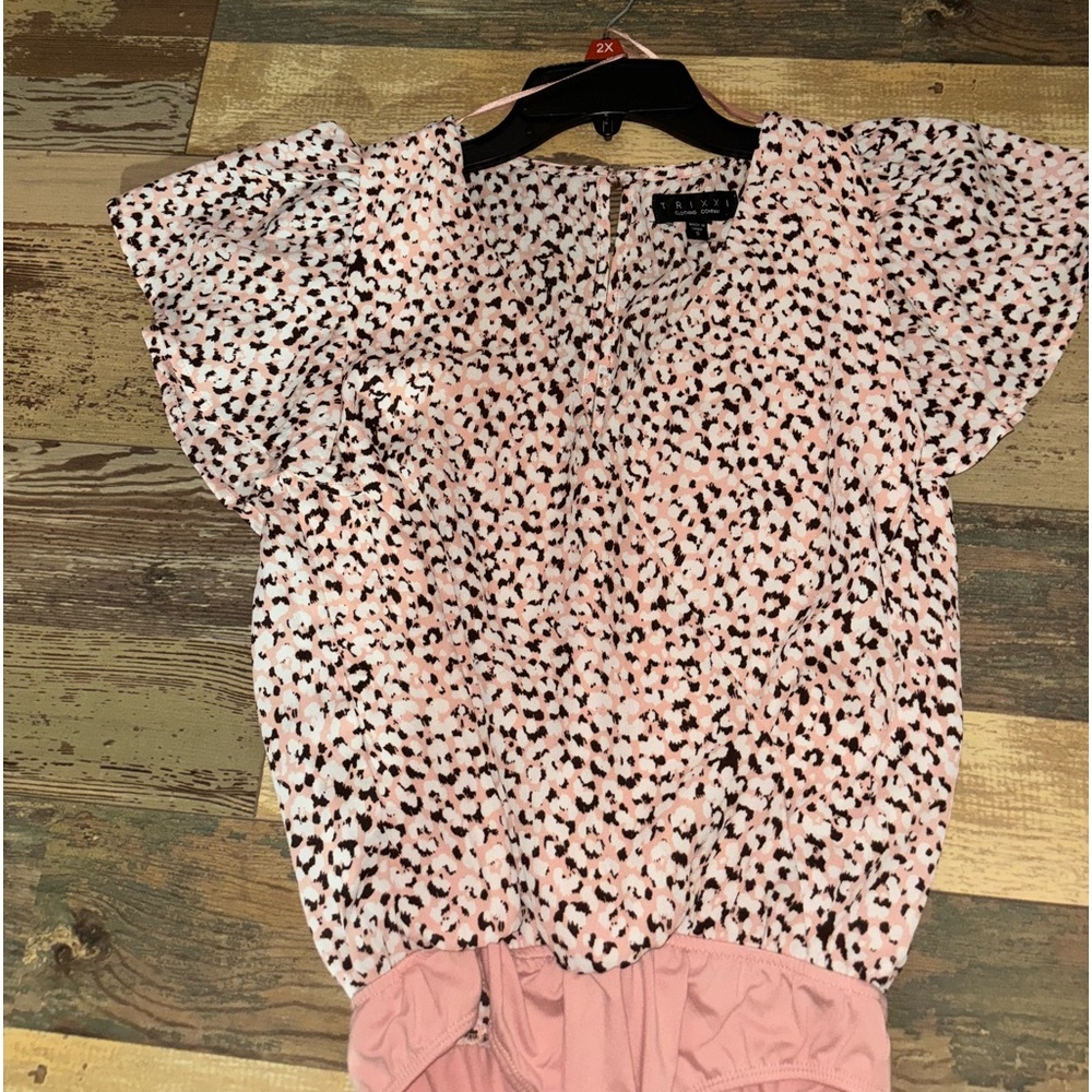 Pink cheetah print body suit